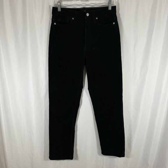 Banana Republic Corduroy Pants Women's 26 Black Button Fly 28.5" Inseam - Picture 1 of 9
